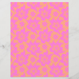 Hibiscus Flower rosa und orangefarbenes Scrabedruc