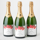 Hibiscus flower Sparkling Wine Bottle Labels Schaumweinetikett (Flaschen)