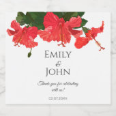 Hibiscus flower Sparkling Wine Bottle Labels Schaumweinetikett (Einzelnes Label)