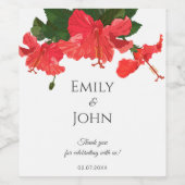 Hibiscus flower Wine Bottle Label Weinetikett (Einzelnes Label)