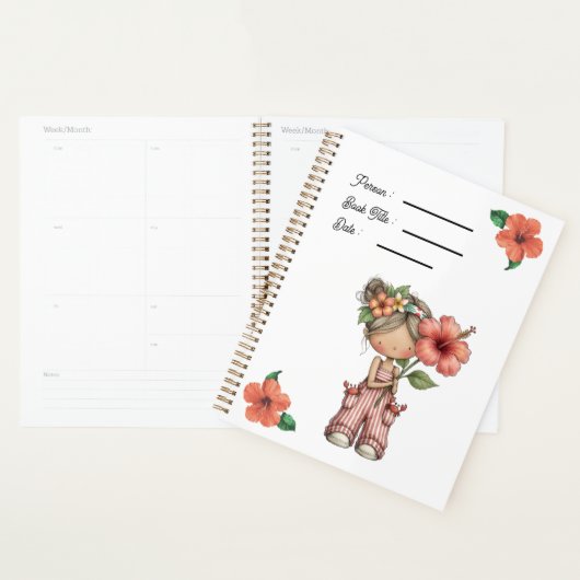 Hibiscus Flowers Book Cover Planner Planer (Anzeige)