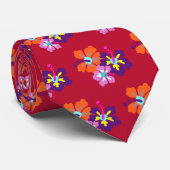 Hibiscus Flowers Krawatte (Gerollt)