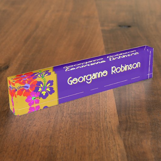 Hibiscus Flowers Name Only Office Desk Namensplakette (Seite)