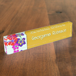Hibiscus Flowers Name Only Office Desk Namensplakette