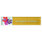 Hibiscus Flowers Name Only Office Desk Namensplakette (Vorderseite)