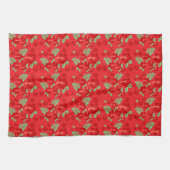 Hibiscus Flowers Red Tropical Pattern Geschirrtuch (Horizontal)