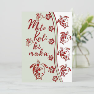 Hibiscus Honu Mele Kalikimaka Grußkarte Feiertagskarte