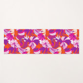 Hibiscus Jungle Hawaiian Tropical Floral - Magenta Yogamatte (Vorderseite (Horizontal))