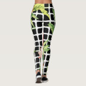 Hibiscus Palm Leaves Tropical Pattern Leggings (Rückseite)