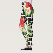 Hibiscus Palm Leaves Tropical Pattern Leggings (Links)