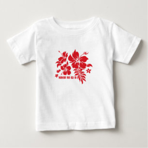 Hibiscus Pareau Hawaiianische Blüten in Rot Baby T-shirt