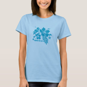 Hibiscus Pareau Hawaiianische Blüten in Türkis für T-Shirt