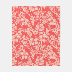 Hibiscus Pareau Hawaiianisches Blumena Aloha-Shirt Fleecedecke