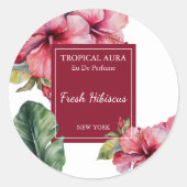 Hibiscus Perfume Label Runder Aufkleber (Vorderseite)