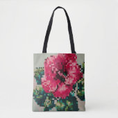 Hibiscus pixelisée sur Fond Menthe Tasche (Vorderseite)