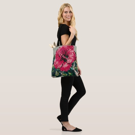 Hibiscus pixelisée sur Fond Menthe Tasche (Am Model)