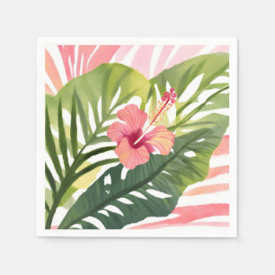 Hibiscus-Schönheit Tropische Blume Aquarell Serviette