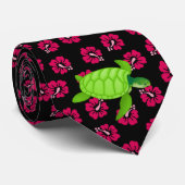 hibiscus-SeaTurtle-1 Krawatte (Gerollt)