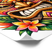 Hibiscus Sunset Tiki Poster (Ecke)