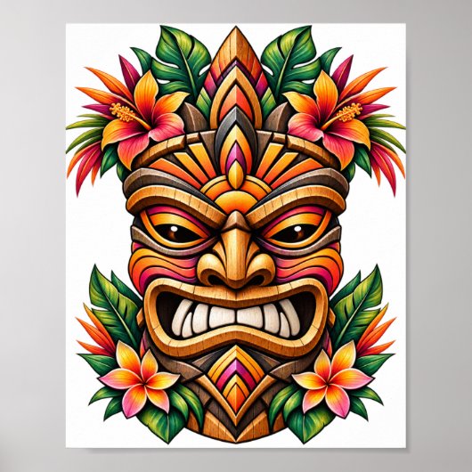 Hibiscus Sunset Tiki Poster (Vorne)