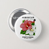 Hibiscus-Vintage-Samenpaket Button (Vorne & Hinten)