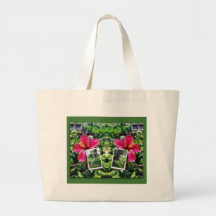 Hibiscus with Egrets Jumbo Stoffbeutel