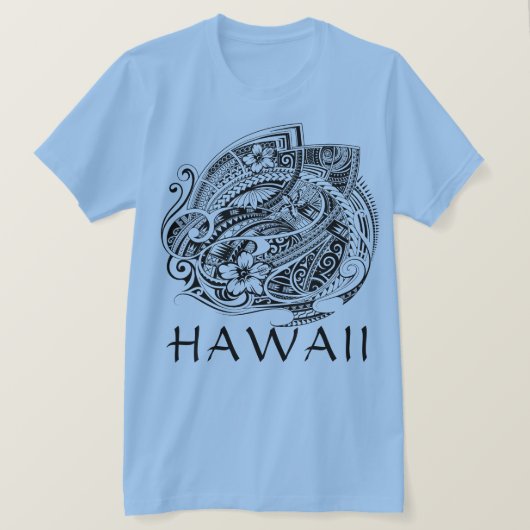 HIBISICUS POLYNESIAN TRIBAL HAWAII Blank T-Shirt (Design vorne)