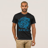 HIBISICUS POLYNESIAN TRIBAL HAWAII LtBlue T-Shirt (Vorne ganz)