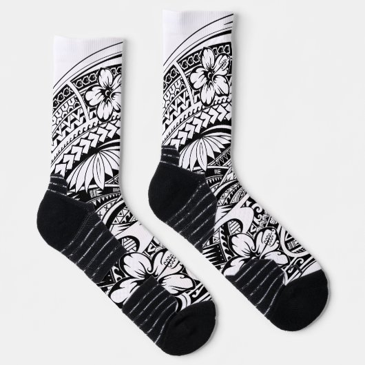 HIBISIKUS-POLYNESISCHE PROBLEMATIK SOCKEN (Rechts)