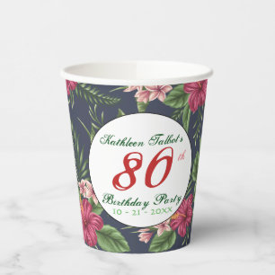 Hibisken 80. Geburtstagsparty Paper Cup Pappbecher