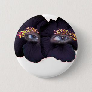 Hibisken Augen - Schwarz/Lila Button