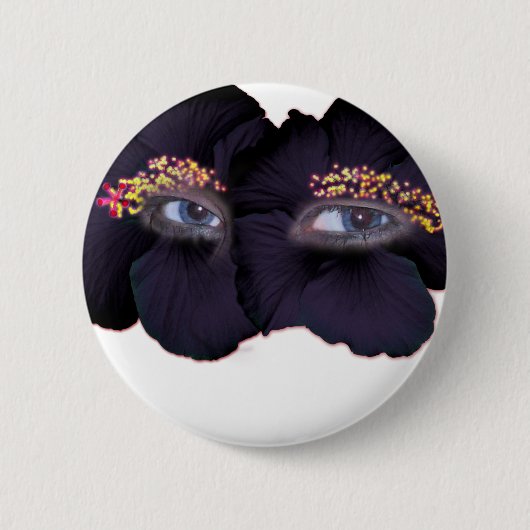 Hibisken Augen - Schwarz/Lila Button (Vorderseite)