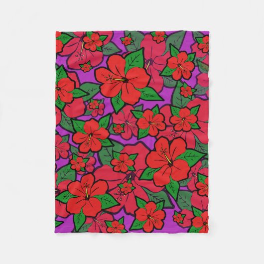 Hibisken-Blume #1 Fleecedecke (Vorderseite)