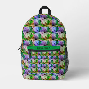 Hibisken-Blume Abstrakt Beunruhigt Personalisiert Bedruckter Rucksack