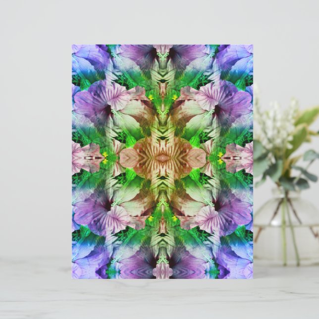 Hibisken Blume Abstrakt Scrapbook Paper (Stehend Vorderseite)