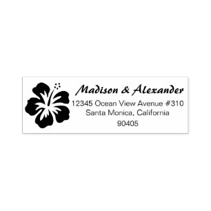 Hibisken Blume Adresse Briefmarke, Selbstfarbige B Permastempel