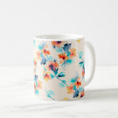 Hibisken Blume Aquarellmuster Kaffeetasse (VorderseiteRechts)