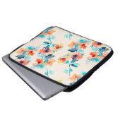 Hibisken Blume Aquarellmuster Laptopschutzhülle (Vorne Knopf)