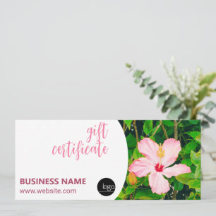 HIBISKEN BLUME BUSINESS EIGENE LOGO-GIFT-BESCHEINI