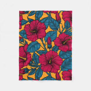 Hibisken-Blume Fleecedecke