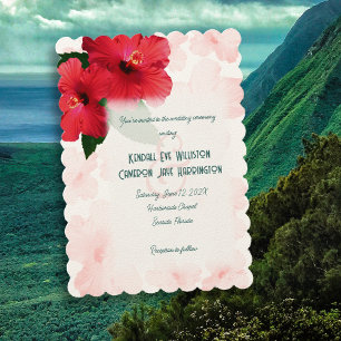 Hibisken-Blume Hochzeitsvorlage Einladung