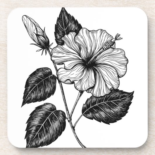 Hibisken Blume II Getränkeuntersetzer (Vorderseite)
