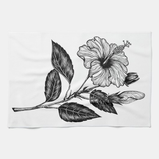 HIBISKEN BLUME III GESCHIRRTUCH (Horizontal)