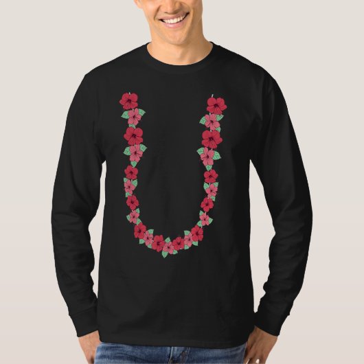 Hibisken Blume Kette Tropische Sommerferien Haw T-Shirt (Vorderseite)