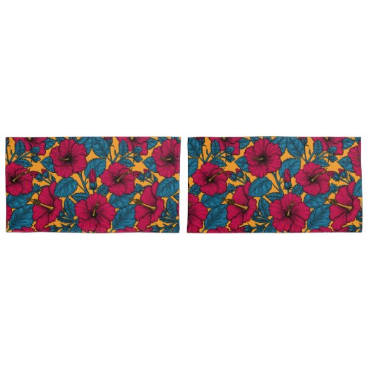 Hibisken-Blume Kissenbezug (Vorderseite-Set)