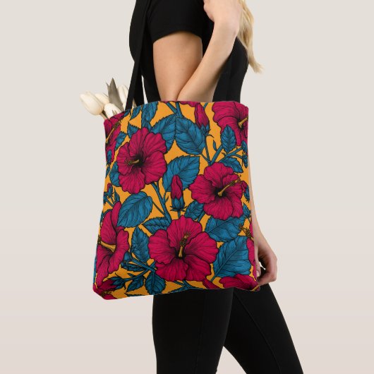 Hibisken Blume Kreuzbeutel Tasche (Von Nahem)