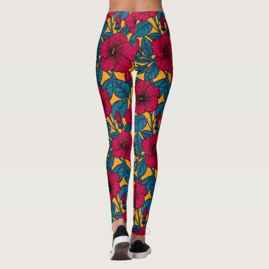 Hibisken-Blume Leggings (Rückseite)