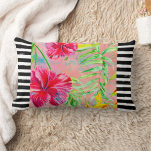 Hibisken Blume Lumbar Throw Kissen