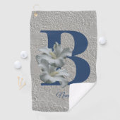Hibisken Blume Monogram Initial B Ihr Name Golfhandtuch (Insitu)