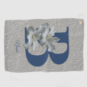 Hibisken Blume Monogram Initial B Ihr Name Golfhandtuch (Horizontal)
